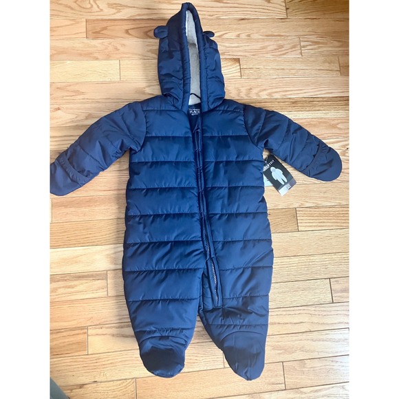 The Children's Place Other - NWTs $54 The Childrens Place Navy Blue Puffer Snowsuit Bunting Suit Baby 3-6M